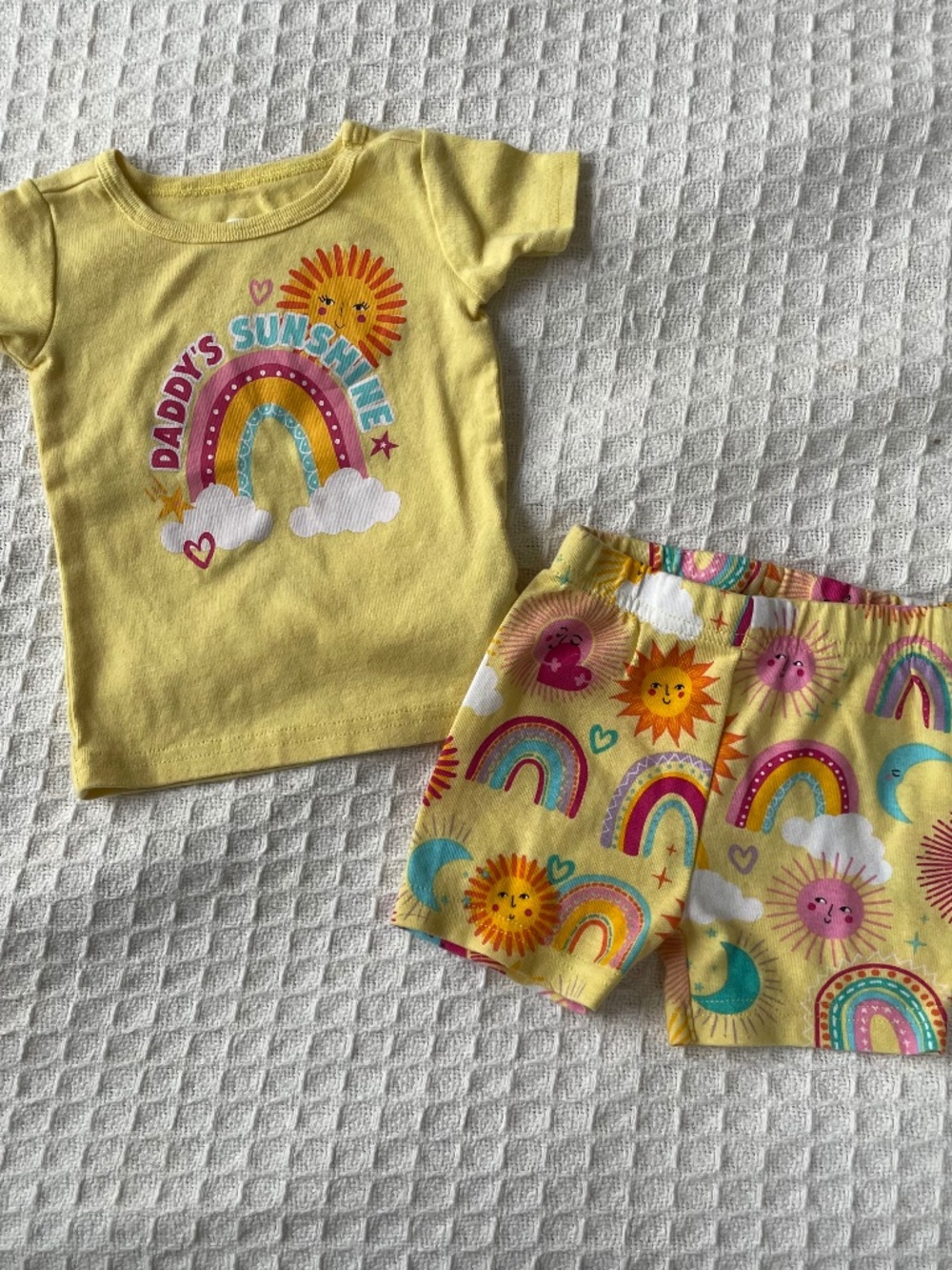 "daddy's sunshine" Colorful PJ Place Matching Set - Size 3-6m